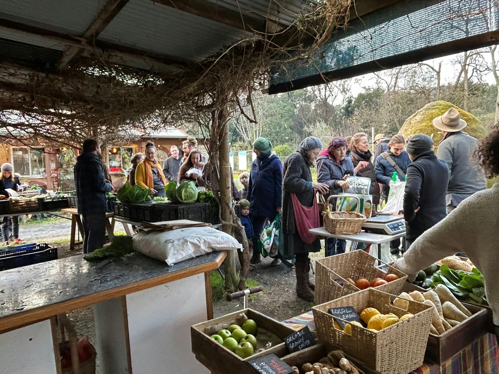 The community produce market at Yarra Valley ECOSS